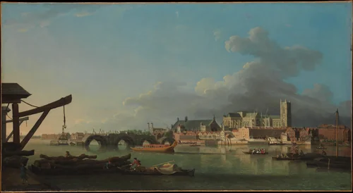 The Building of Westminster Bridge by Samuel Scott, painting, 1722-1772