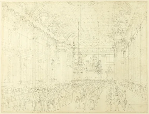 Study for Freemason's Hall, Great Queen Street, from Microcosm of London by Augustus Charles Pugin
Thomas Rowlandson, drawing, 1807-1808