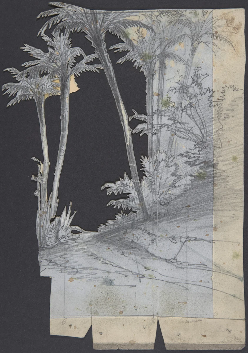 Design for a Stage Set at the Opéra, Paris by Eugène Cicéri, drawing, 1830-1890