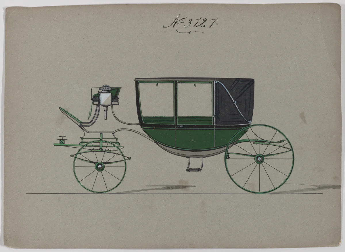 Design for Landau, No. 3727 by Brewster & Co., drawing, 1881