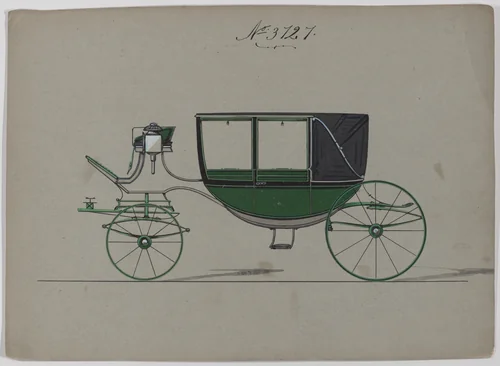 Design for Landau, No. 3727 by Brewster & Co., drawing, 1881