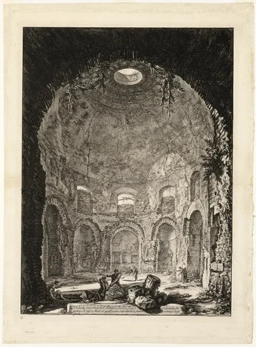 Interior view of the so-called Tempio della Tosse [Temple of the Cough], from Views of Rome by Giovanni Battista Piranesi, print, 1764