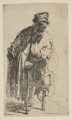 Beggar with a Wooden Leg by Rembrandt van Rijn, print, 1625-1635