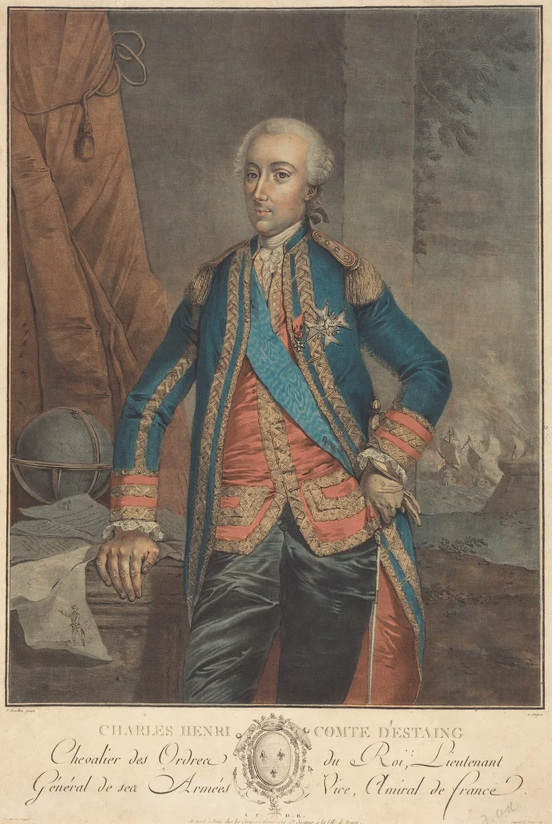 Charles Henri, Comte d'Estaing by P. Frieselhem, print, 1775-1785