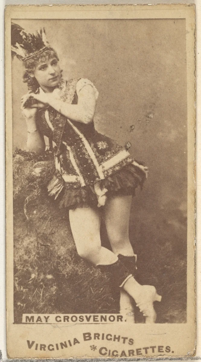 May Grosvernor, from the Actors and Actresses series (N45, Type 1) for Virginia Brights Cigarettes by Allen & Ginter, photograph, 1885-1891