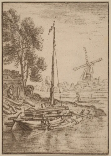 Winding River by Cornelis Ploos van Amstel; Herman Saftleven, print, 1761-1765