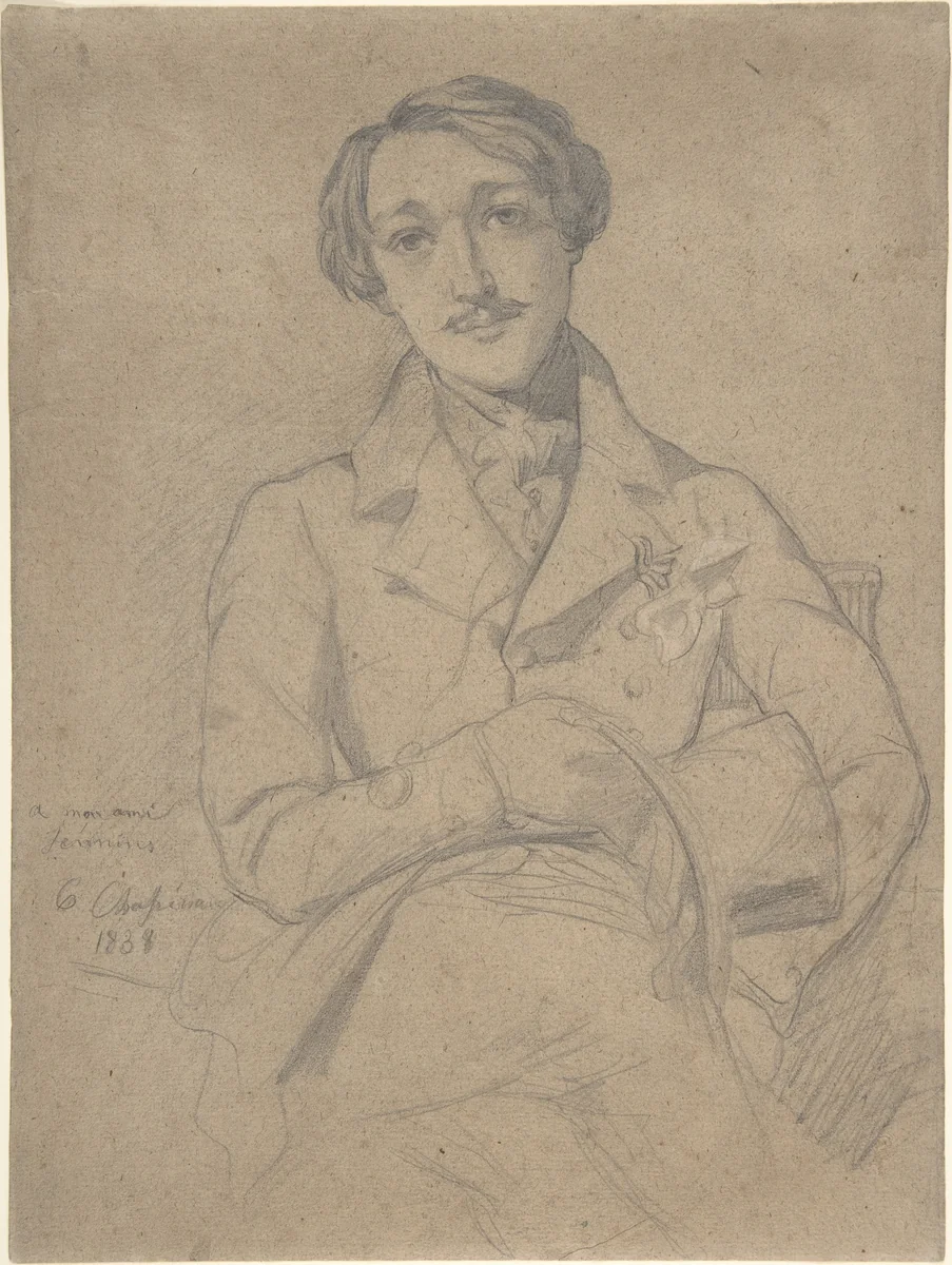 Portrait of Jennins by Théodore Chassériau, drawing, 1838