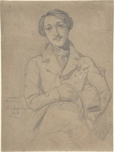 Portrait of Jennins by Théodore Chassériau, drawing, 1838