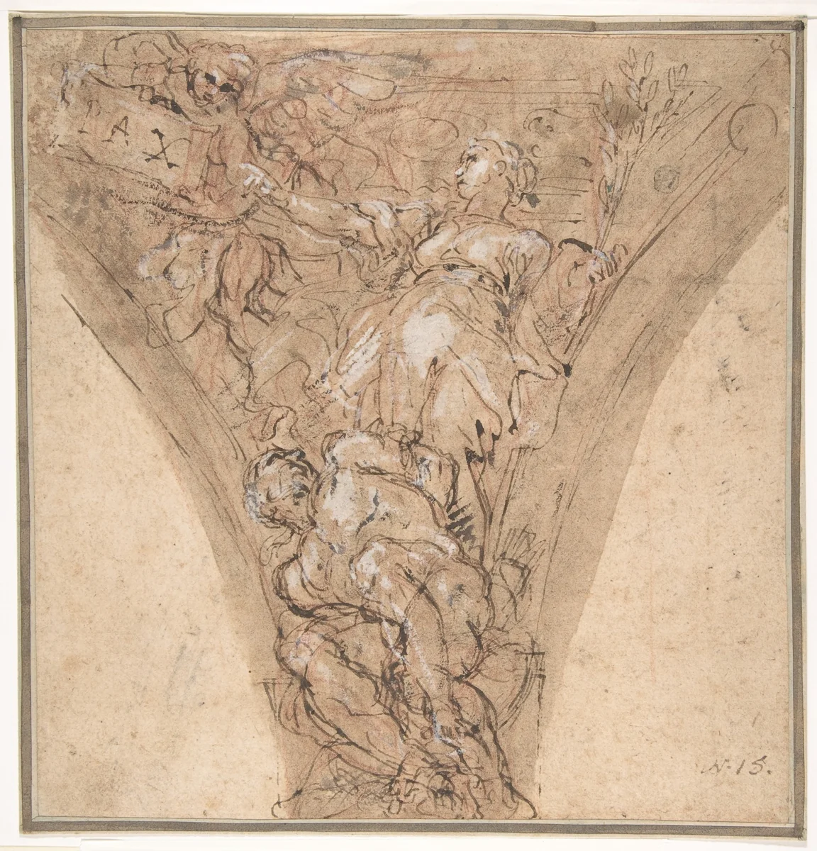 Allegorical Figure of Peace by Carlo Maratti, drawing, 1625-1713