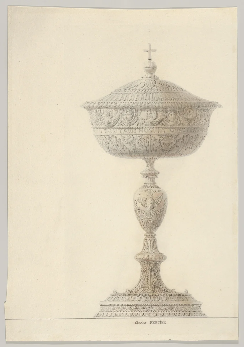 Ciborium for the Coronation of Napoleon I by Charles Percier, drawing, 1804