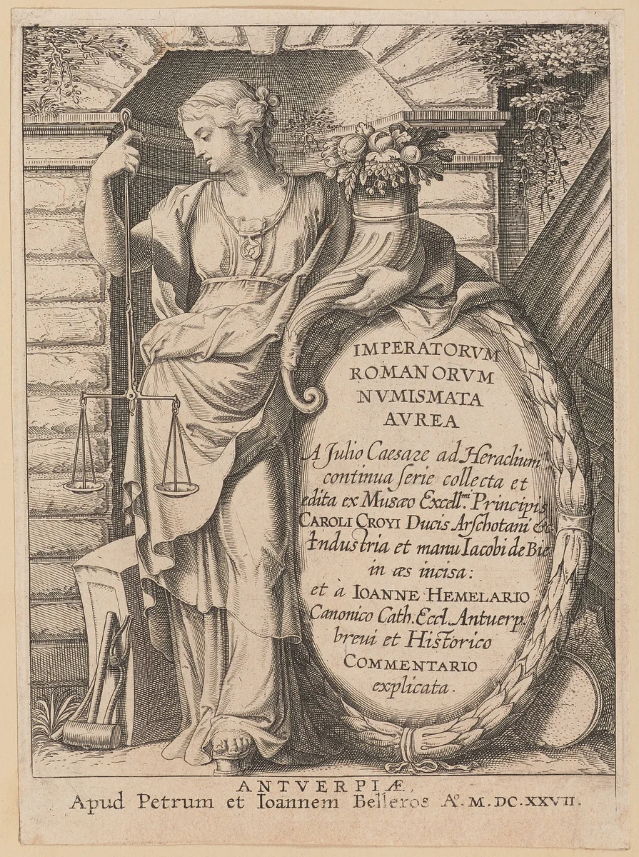 Title Page for Imperatorvm Romanorvm Nvmismata Avrea by Peter Paul Rubens, print, 1627