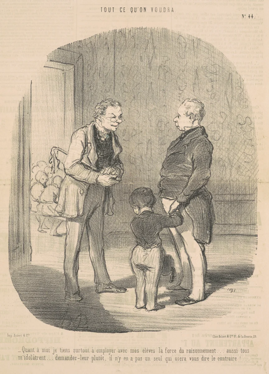 Quant a moi je tiens a employer ... la force du raisonnement by Honoré Daumier, print, 1848