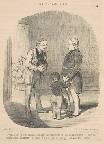 Quant a moi je tiens a employer ... la force du raisonnement by Honoré Daumier, print, 1848