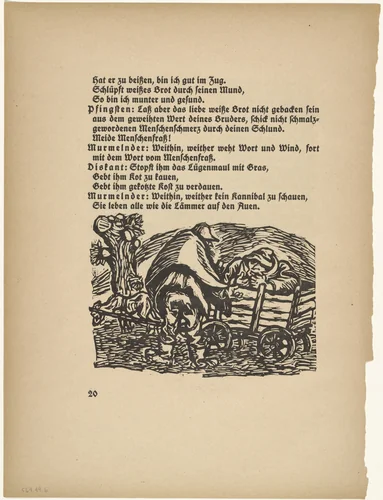 The Dogcart (Der Hundekarren) (in-text plate, page 16) from Der Findling (The Foundling) by Ernst Barlach, illustrated book, 1922