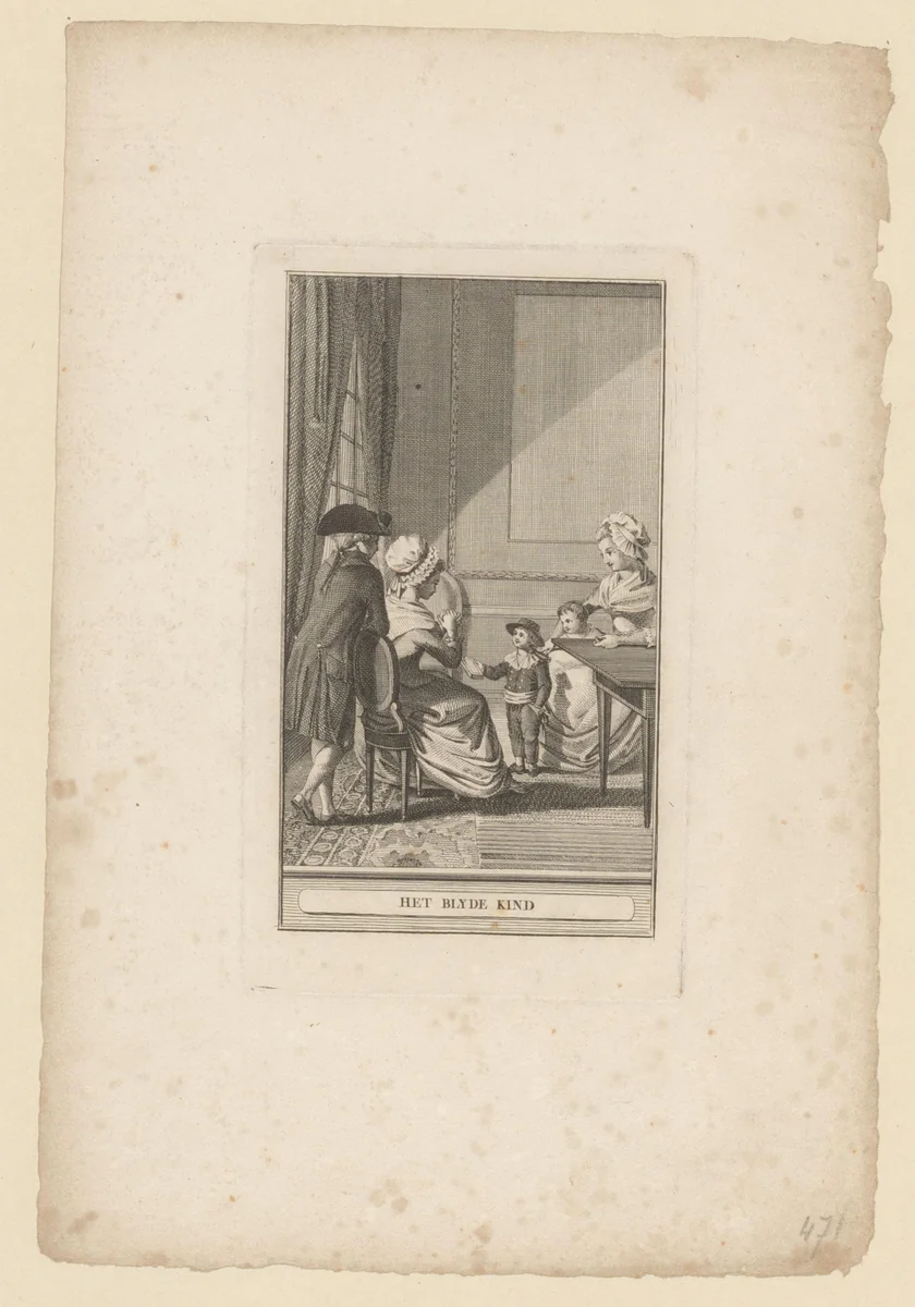 Twee kinderen gepresenteerd aan hun ouders by anonymous, print, 1792
