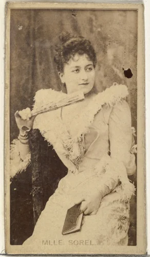Mlle. Sorel, from the Actors and Actresses series (N145-8) issued by Duke Sons & Co. to promote Duke Cigarettes by W. Duke, Sons & Co., photograph, 1890-1895