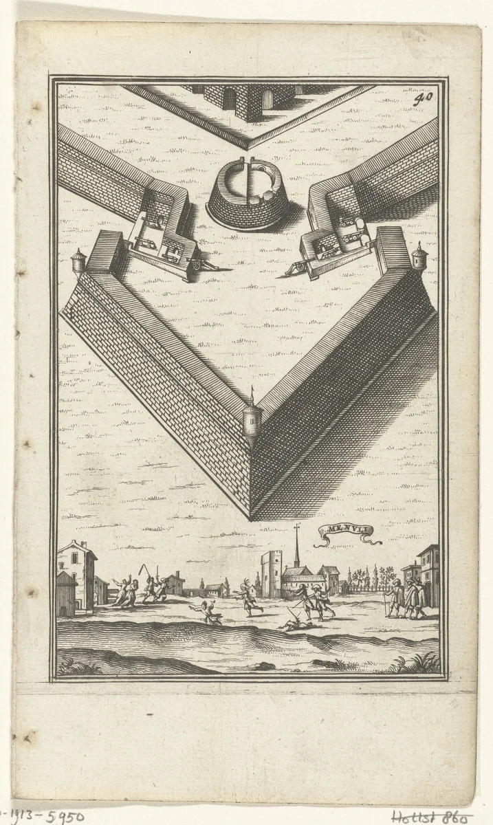 Illustratie voor 'Den Arbeid van Mars' van Allain Manesson Mallet by Romeyn de Hooghe, print, 1672