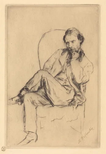 Renoir Seated by Marcellin Gilbert Desboutin, print, 1877