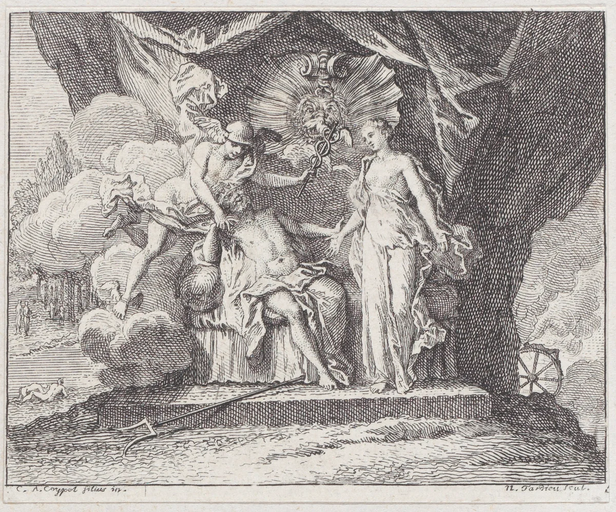 Book 3, Fable 12: Pluto and Proserpina, from "Fables Nouvelles" by Nicolas Henry Tardieu, print, 1719