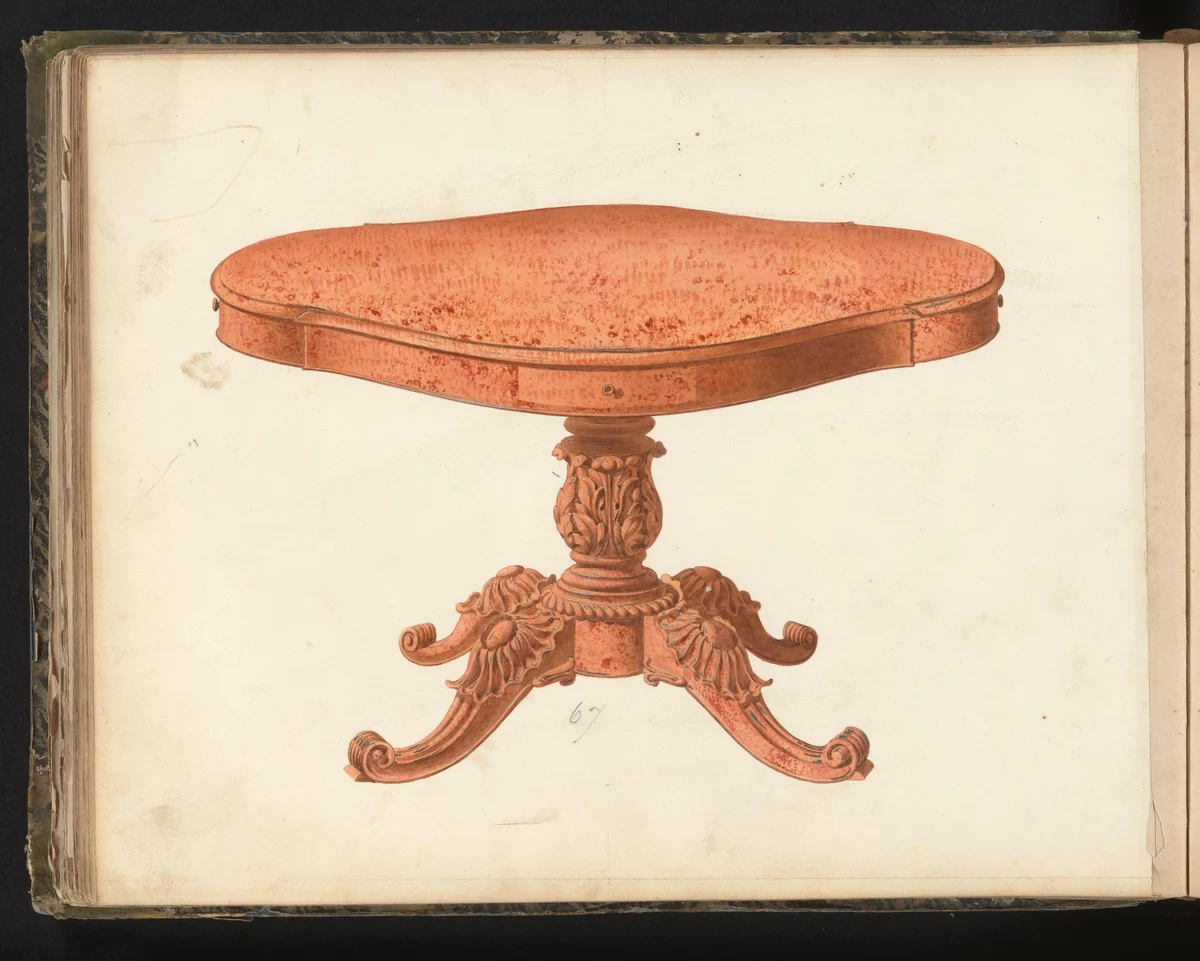 Ontwerp voor een familietafel by anonymous, drawing, 1825-1839