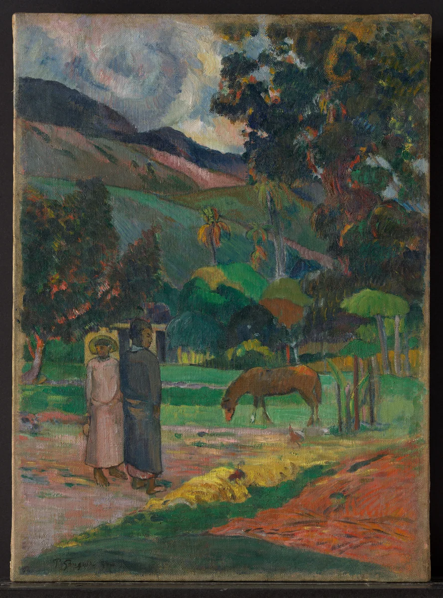 Tahitian Landscape by Paul Gauguin, painting, 1892