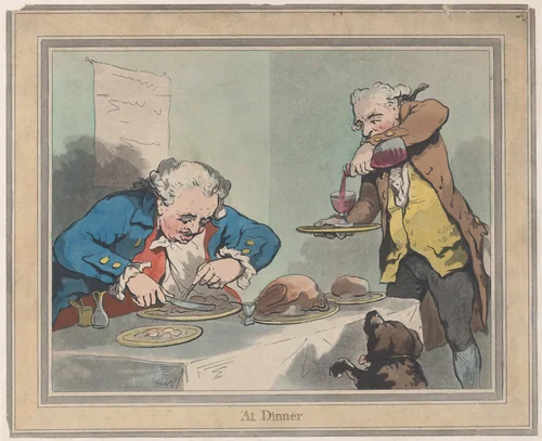At Dinner by Thomas Rowlandson, print, 1792