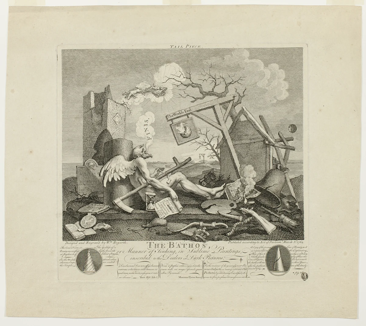 Tailpiece, or the Bathos by William Hogarth, print, 1764