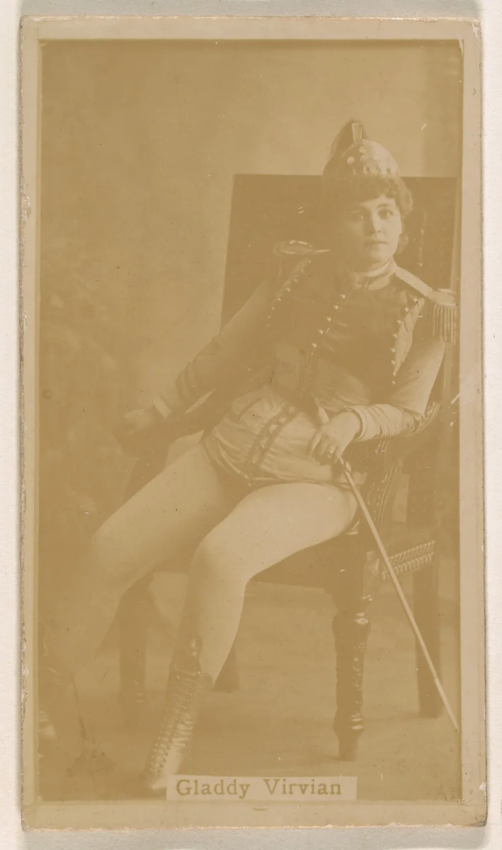 Gladdy Virvian, from the Actresses series (N245) issued by Kinney Brothers to promote Sweet Caporal Cigarettes by Kinney Brothers Tobacco Company, photograph, 1890