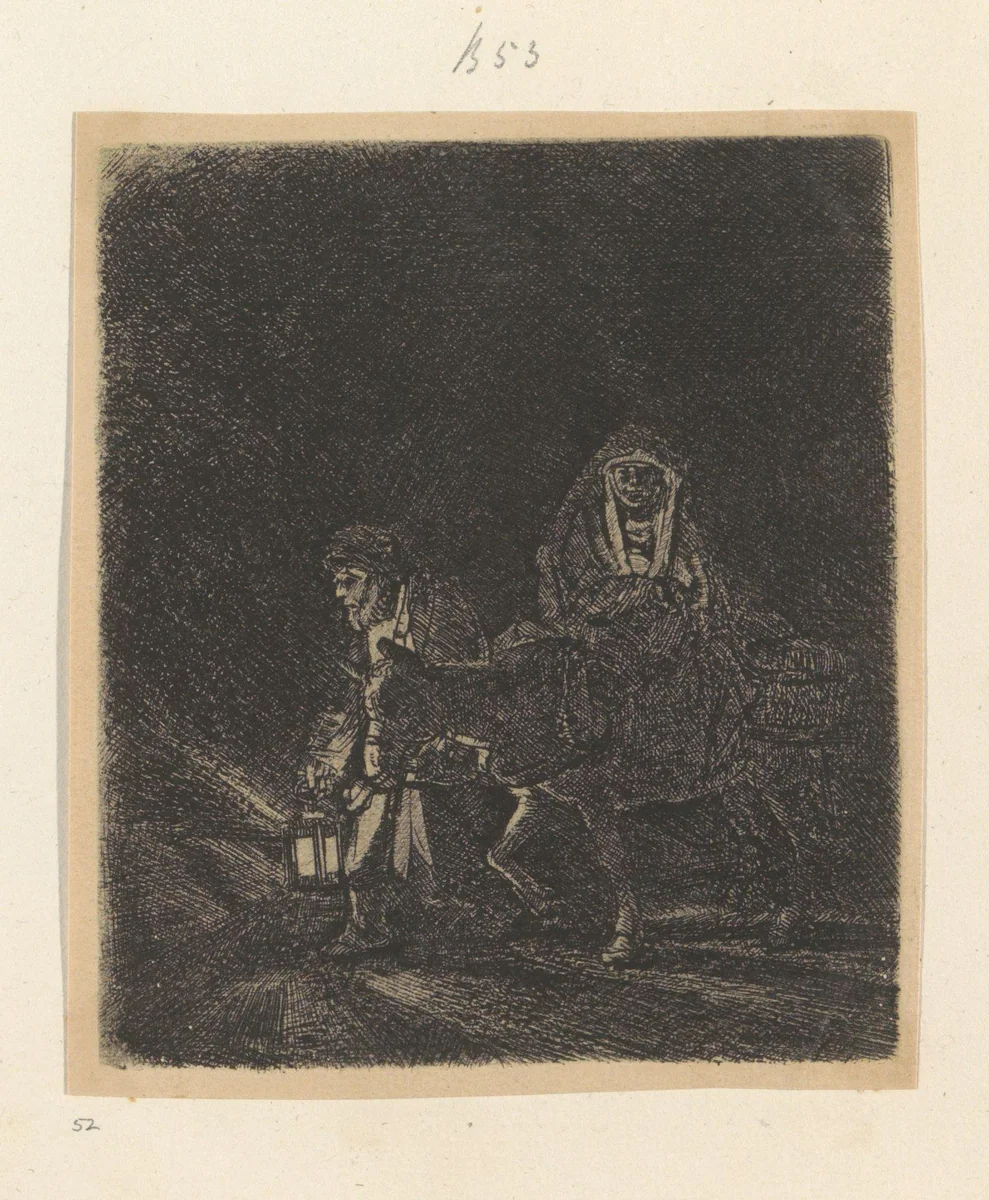 Vlucht naar Egypte: nachtstuk by Rembrandt van Rijn, book, 1651