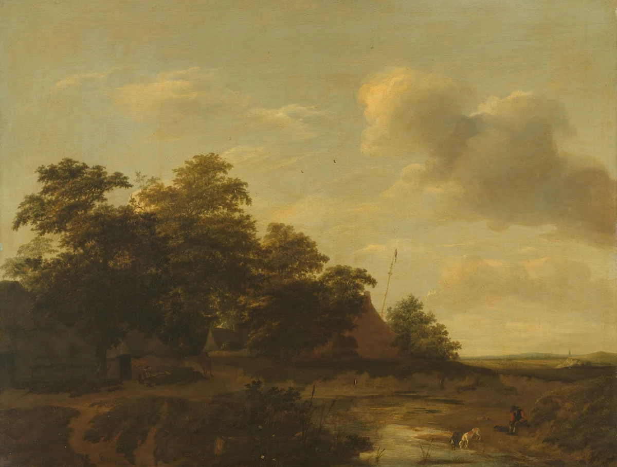 Landscape with a Farm by Jan Vermeer, painting, 1648
