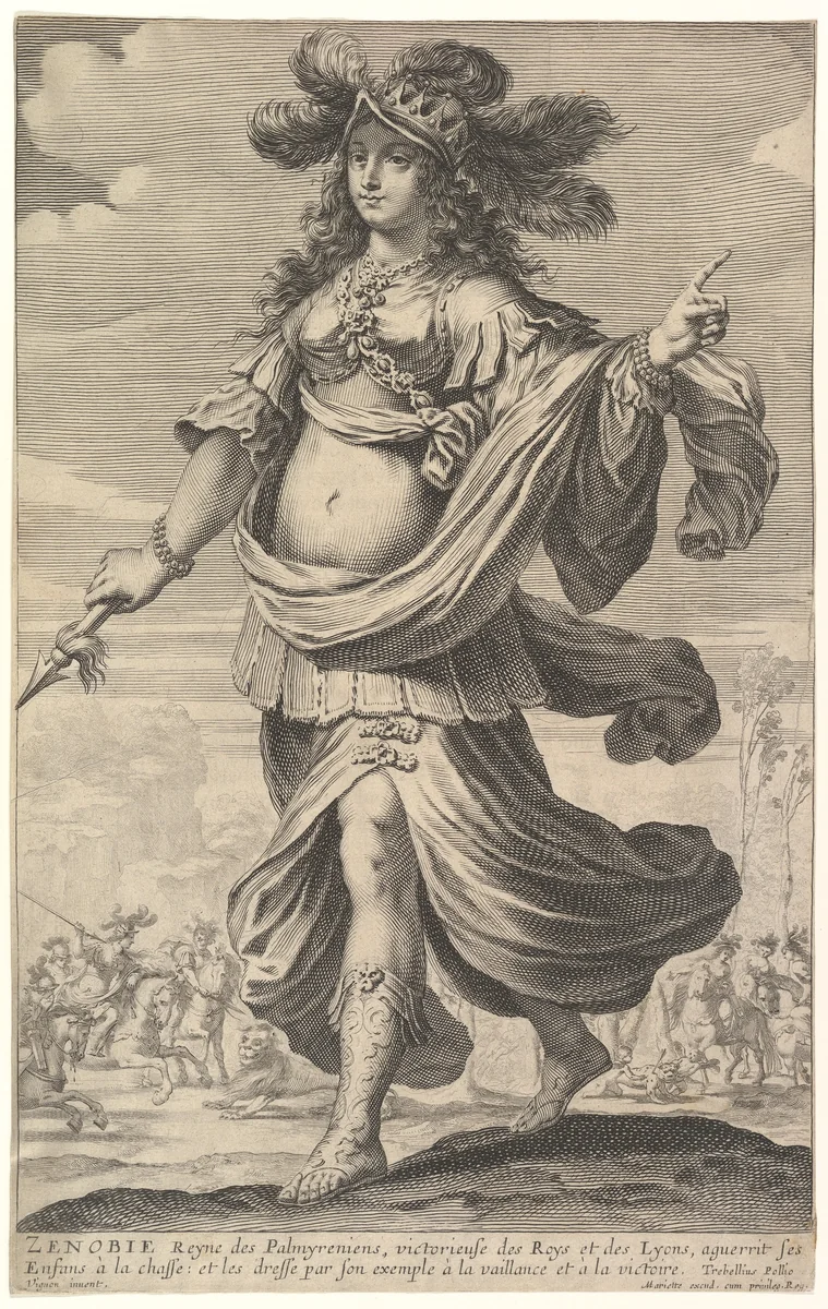Zenobia, from Pierre Le Moyne's "La Gallerie des femmes fortes" by Abraham Bosse, print, 1642-1652