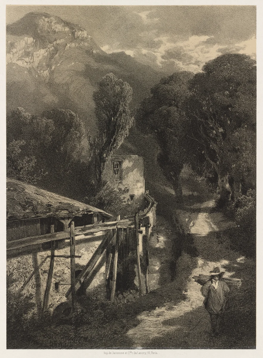 The Simplon Road, Meillerie, France by Alexandre Calame, print, 1834-1864