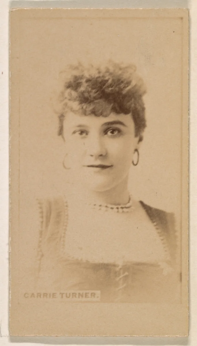 Carrie Turner, from the Actresses series (N245) issued by Kinney Brothers to promote Sweet Caporal Cigarettes by Kinney Brothers Tobacco Company, photograph, 1890
