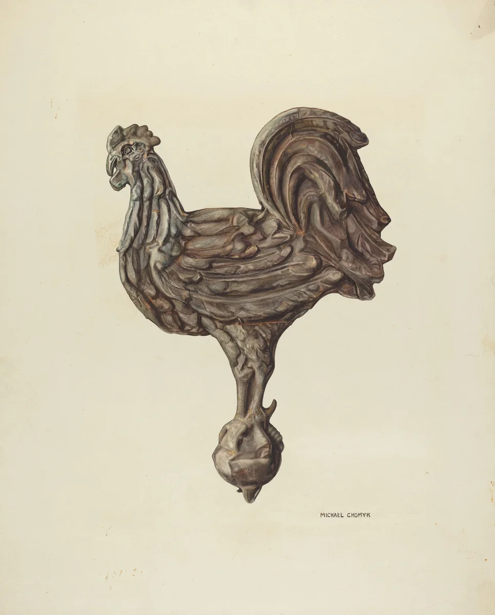 Weather Vane Finial by Michael Chomyk, index of american design, 1940