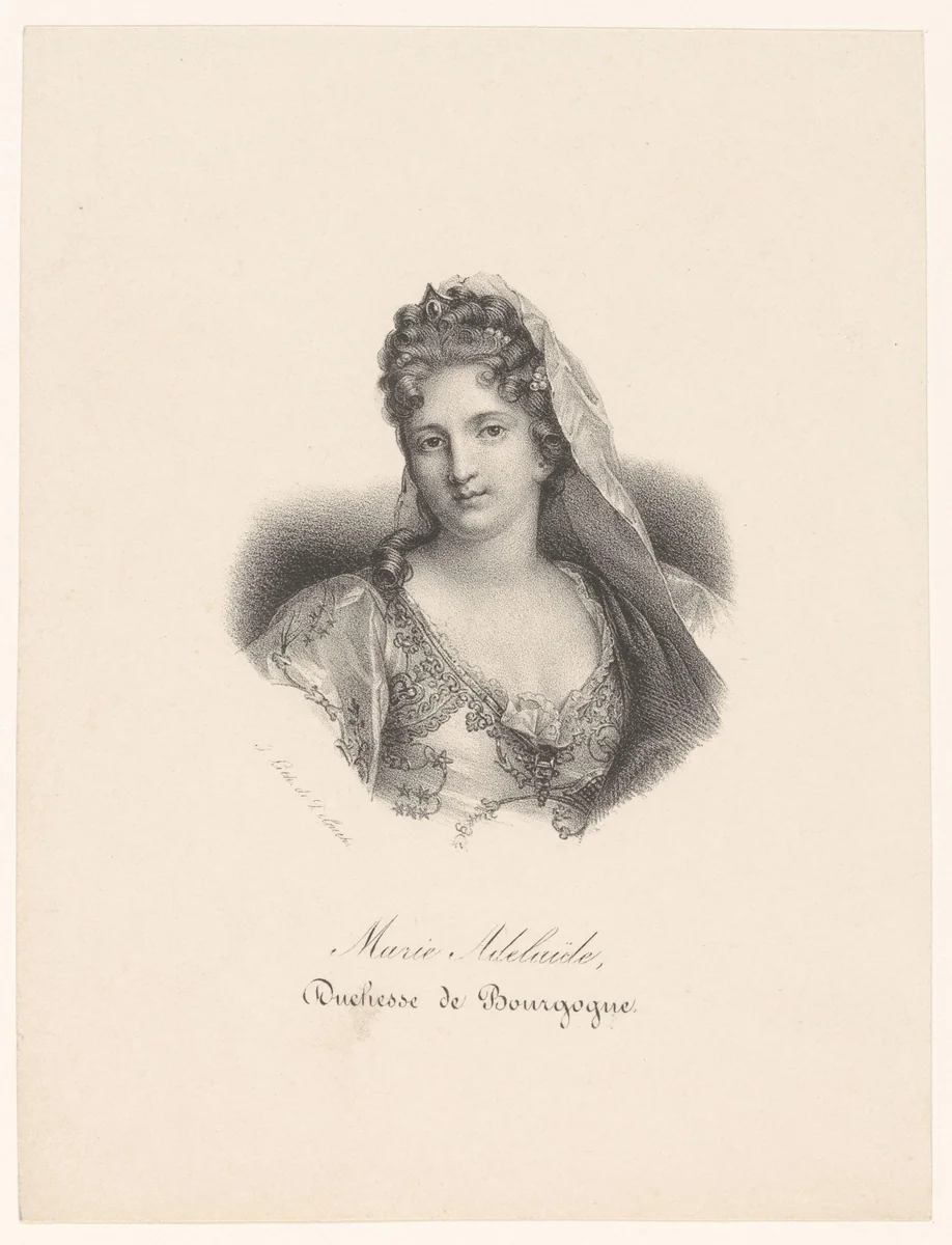 Portret van Maria Adelheid van Savoye by anonymous, print, 1818-1842