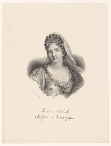 Portret van Maria Adelheid van Savoye by anonymous, print, 1818-1842
