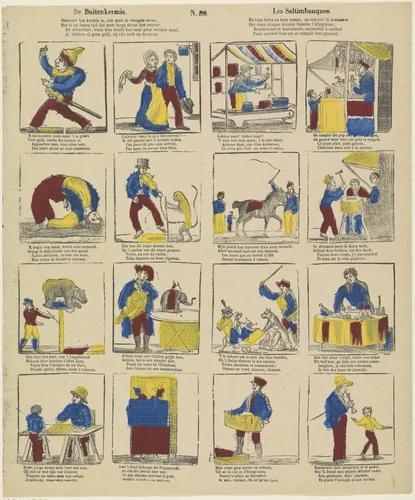 De buitenkermis / Les saltimbanques by Philippus Jacobus Brepols, print, 1800-1833
