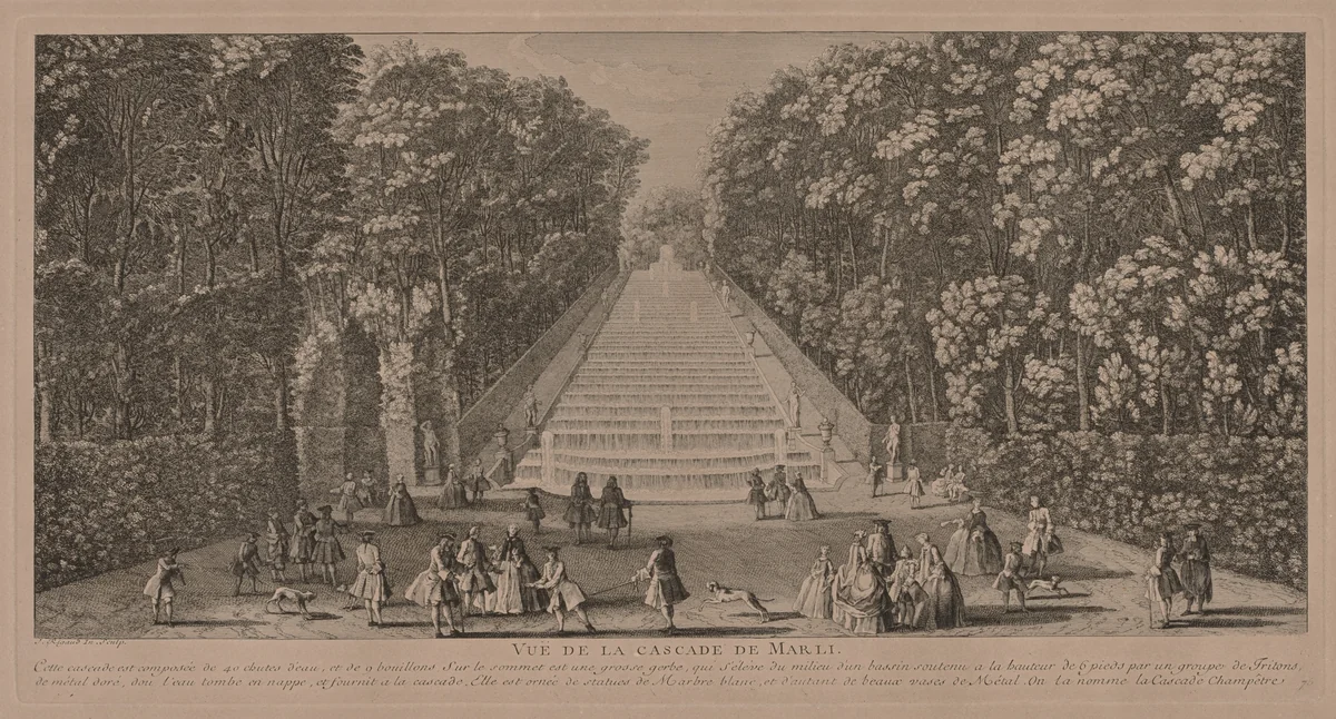 The Cascade at Marli by Jacques Rigaud, print, 1700-1754