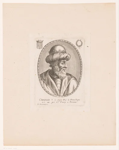 Portret van Karel III de Eenvoudige van Frankrijk by anonymous, print, 1610-1668