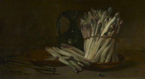 Still Life with Asparagus by Philippe Rousseau, painting, 1880-1890