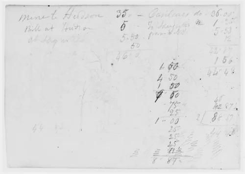 Landscape and Accounts (from Sketchbook) by Asher Brown Durand, artwork, 1796-1886