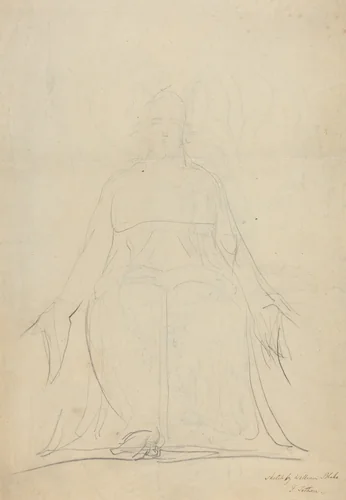 An Ascending Spiral of Figures [recto] by William Blake, drawing, 1820