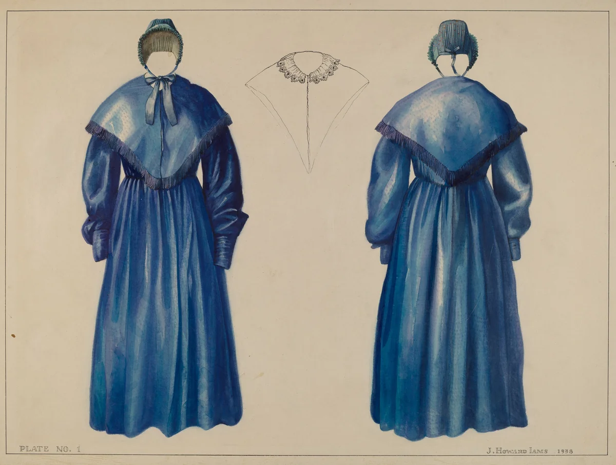 Dress (Front and Back View) by J. Howard Iams, index of american design, 1938