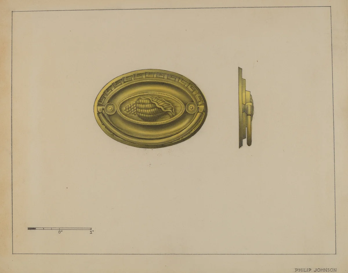 Drawer Pull by Philip Johnson, index of american design, 1937
