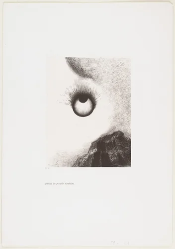 Everywhere Eyeballs Are Ablaze (Partout des prunelles flamboient) from The Temptation of Saint Anthony (La Tentation de Saint-Antoine) by Odilon Redon, print, 1888