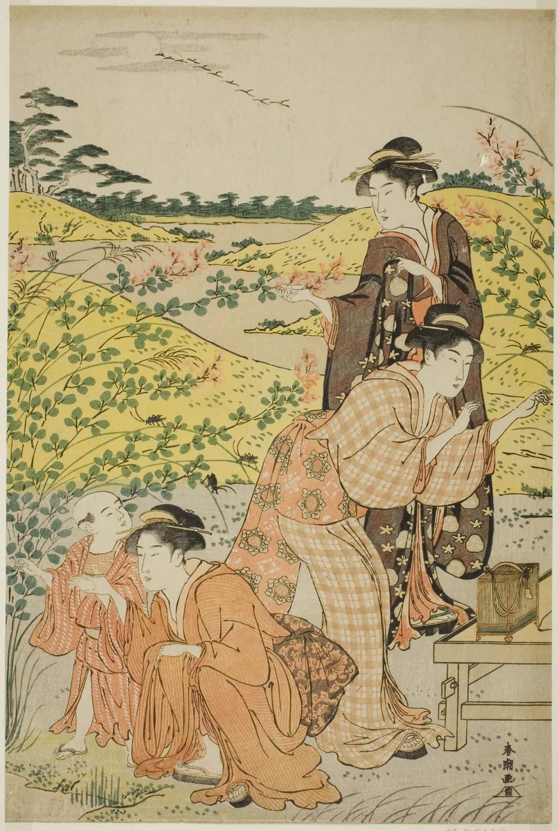 A Picnic Party by Katsukawa Shuncho, print, 1780-1800