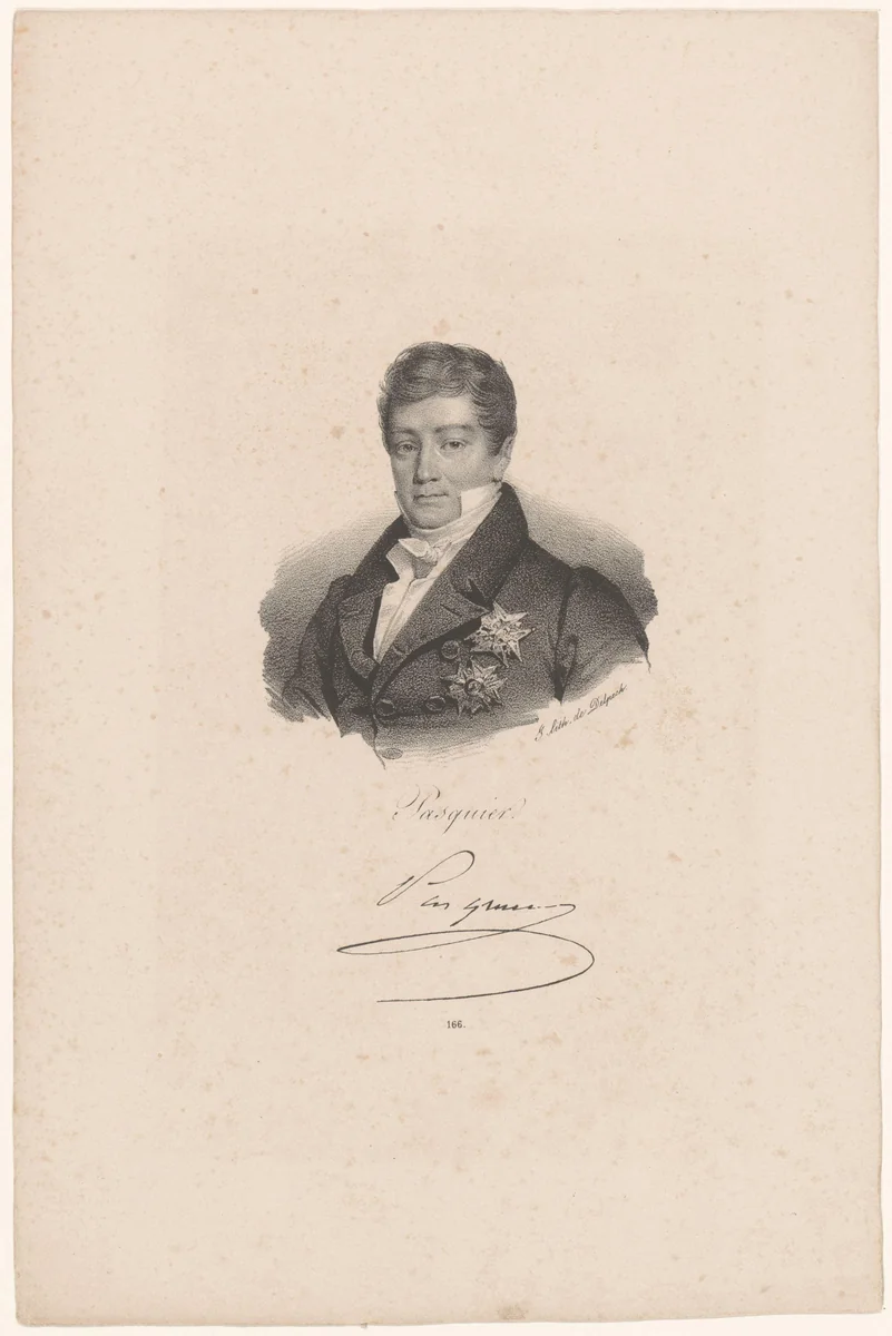 Portret van Étienne-Denis Pasquier by anonymous, print, 1818-1842