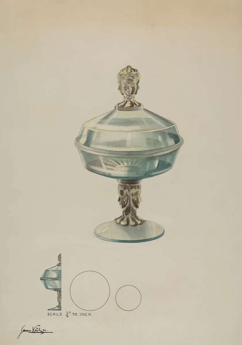 Covered Compote by James H.C. Vail, index of american design, 1936