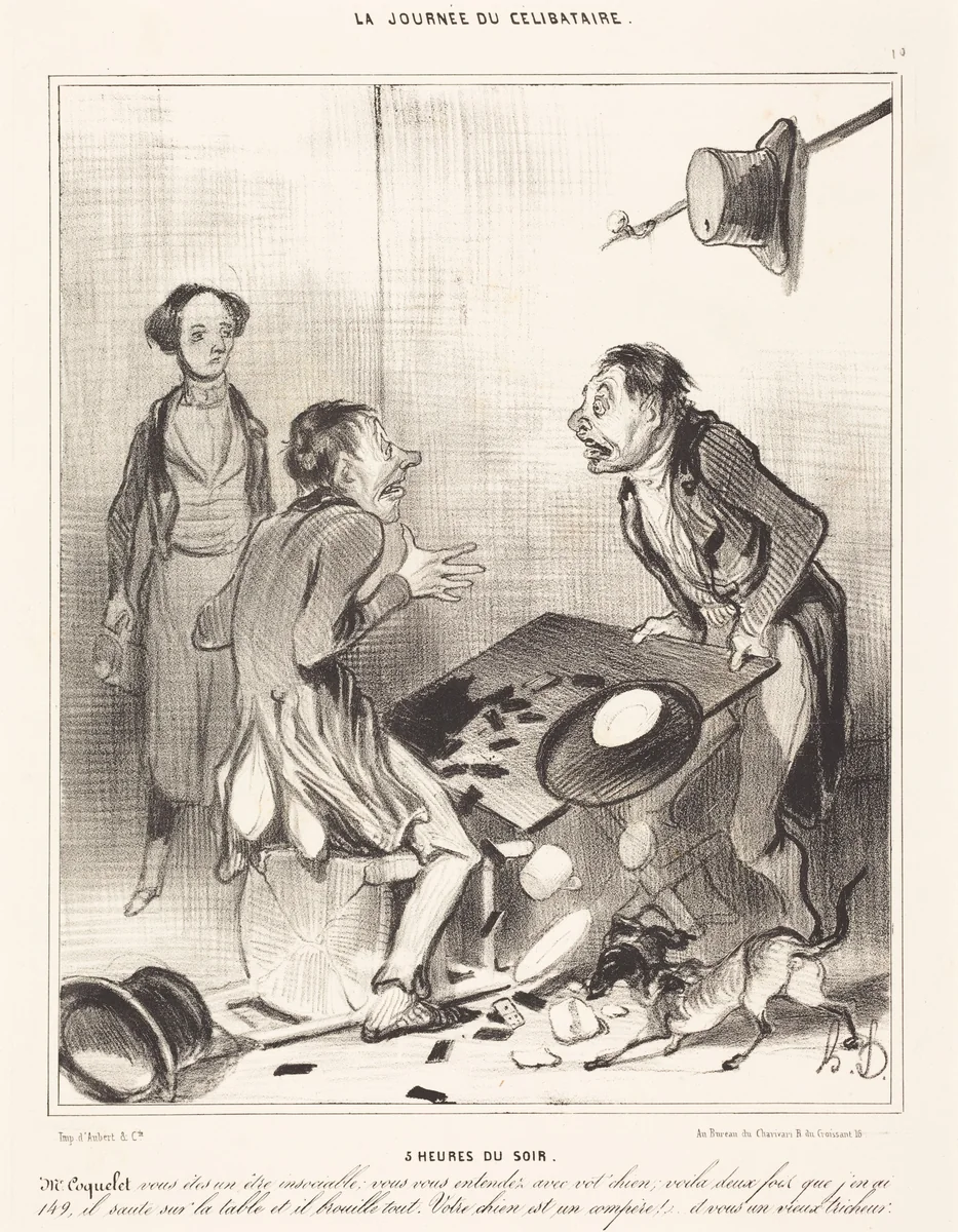 5 heures du soir by Honoré Daumier, print, 1839
