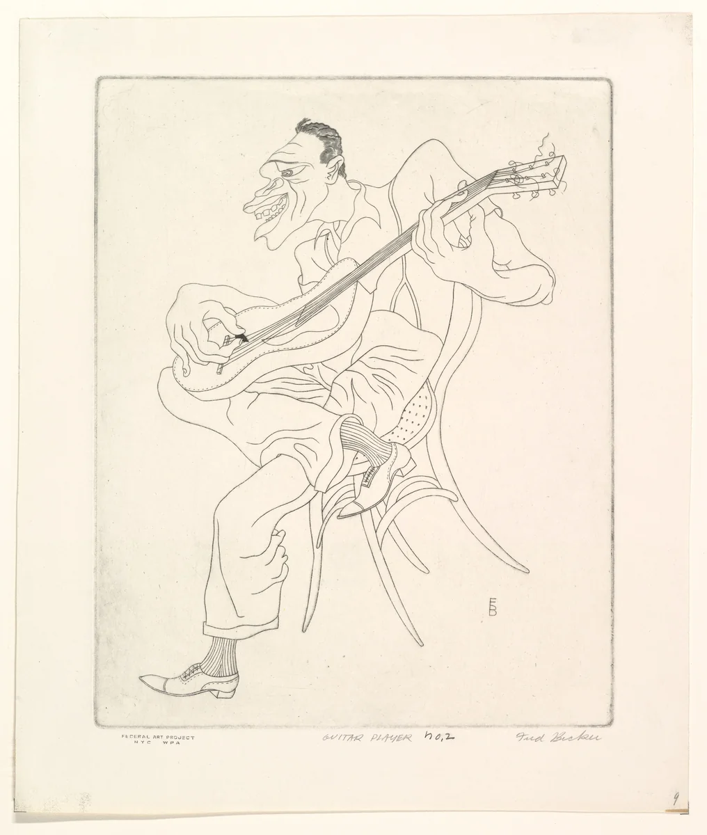 Guitar Player by Fred Becker, print, 1935-1939